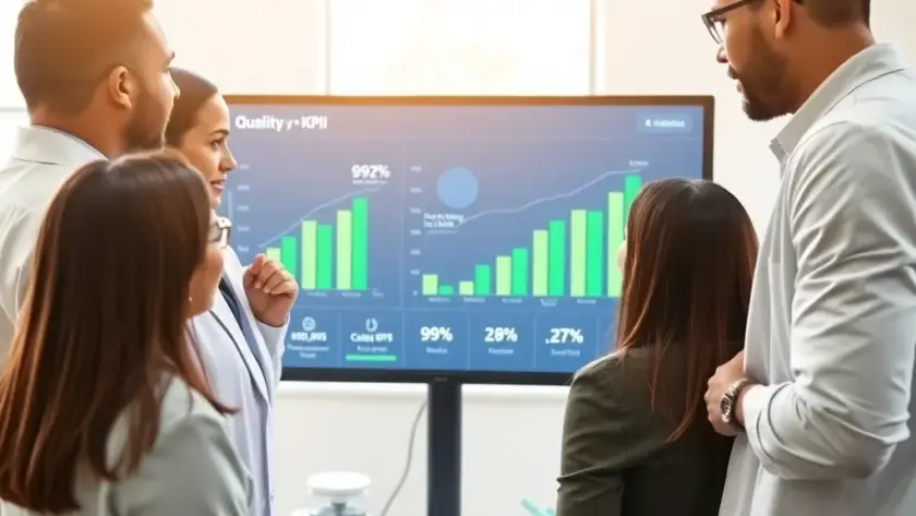 Dashboard met positieve KPI's voor kwaliteitsmanagement